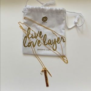 NWOT Gorjana Crystal Gold Adjustable Necklace